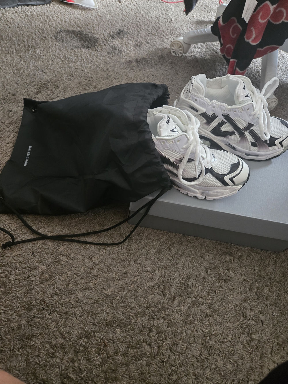 Balenciaga White and Black Athletic Sneakers